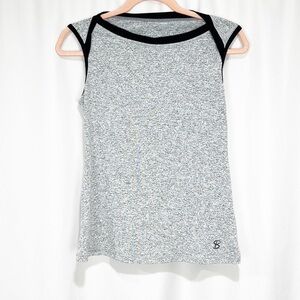 SOFIBELLA Heathered Gray and Black Golf / Tennis Tank Top XS